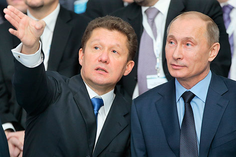 © APA/AP/Mikhail Metzel Gasprom-Chef Alexej Miller und Russlands Präsident Wladimir Putin