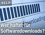Download-Fortschrittsbalken auf einem Monitor