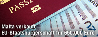 Reisepass und Euroscheine