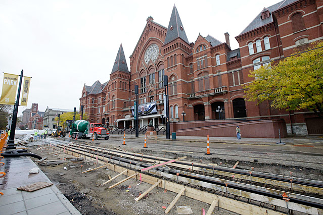 © AP/Al Behrman Straßenbahnbaustelle