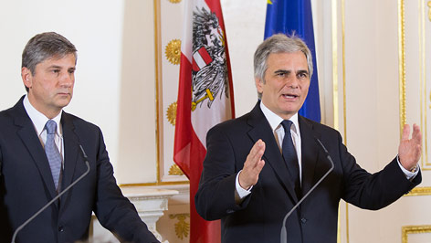© ORF.at/Roland Winkler Bundeskanzler Werner Faymann und Vizekanzler Michael Spindelegger