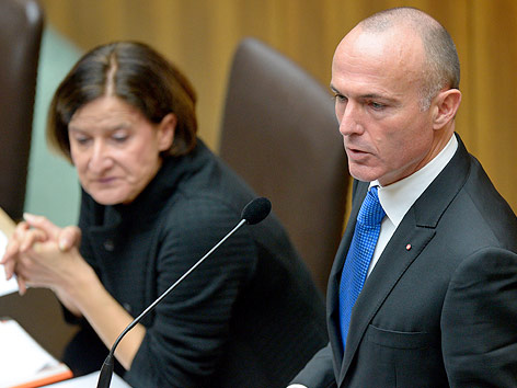 Innenministerin Johanna Mikl-Leitner (ÖVP) und Verteidigungsminister Gerald Klug (SPÖ)