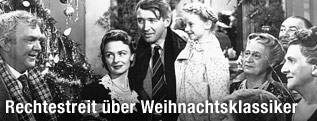 James Stewart, Donna Reed und Kinder im Film "It's a wonderful life"