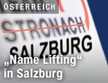 Schild des Team Stronach Salzburg