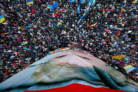© APA/EPA/Anatoly Maltev Luftaufnahme vom Hauptplatz in Kiew