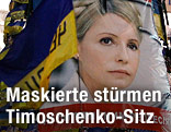 Transparent mit der inhaftierten Oppositionsführerin Julia Timoschenko