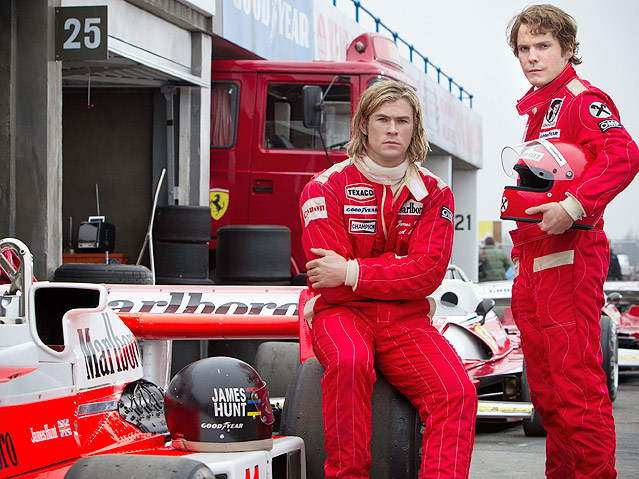 © APA/AP/Universal Pictures/Jaap Buitendijk Chris Hemsworth und Daniel Bruhl in "Rush"