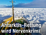 Das im Eis gefangene Schiff MV Akademik Shokalskiy