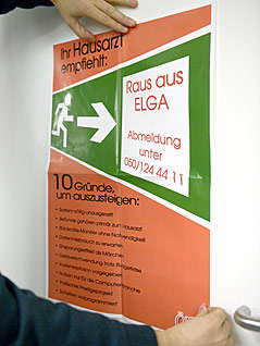 © APA/Roland Schlager Informationsplakat zur ELGA-Abmeldung