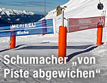 Wegweiser auf Skipiste in Meribel
