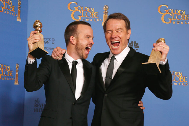 © Reuters/Lucy Nicholson Schauspieler Aaron Paul und Bryan Cranston