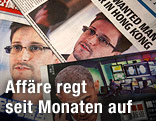 Internationale Zeitungscover mit Edward Snowden