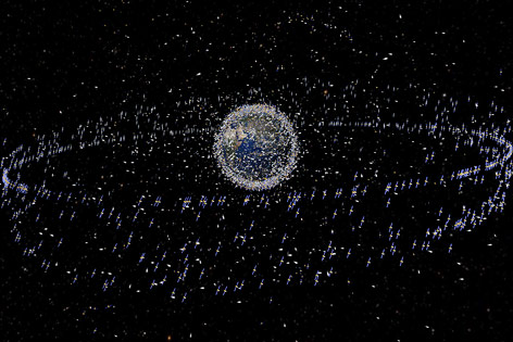 © ESA Künstlerische Darstellung von Weltraumschrott