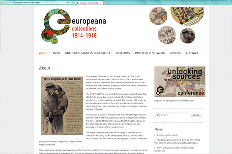 © Screenshot europeana-collections-1914-1918.eu Screenshot europeana-collections-1914-1918.eu