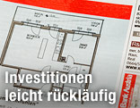 Immobilienanzeige mit Wohnungsgrundriß