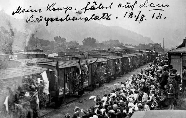 © Österreichisches Staatsarchiv „Meine Kompanie fährt auf den Kriegsschauplatz“,
Infanterieregiment 87, 14. August 1914