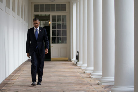 © AP/Carolyn Kaster Barack Obama auf dem Weg zum Weißen Haus