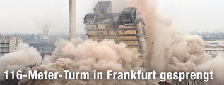 Sprengung des AFE-Turms in Frankfurt