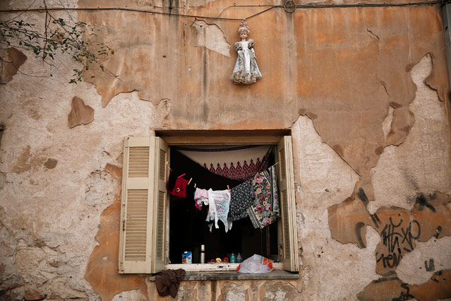 Aufnahme aus dem Wohnblock "Prosfygika" in Athen