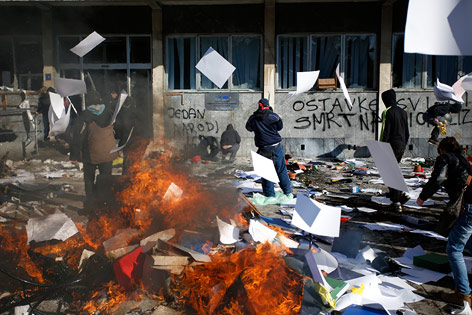 © Reuters/Dado Ruvic Demonstranten in Tuzla