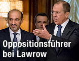 Syriens Oppositionsführer Ahmed Jarba und Russlands Außenminister Sergej Lawrow