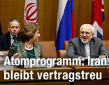 Hohe Vertreterin der EU f&uuml;r Au&szlig;en- und Sicherheitspolitik Catherine Ashton und der iranische Au&szlig;enminister Javad Zarif