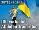 Ukrainische Flaggenträgerin bei der Eröffnung