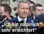 Deutscher Ex-Präsident Christian Wulff vor Medienvertretern