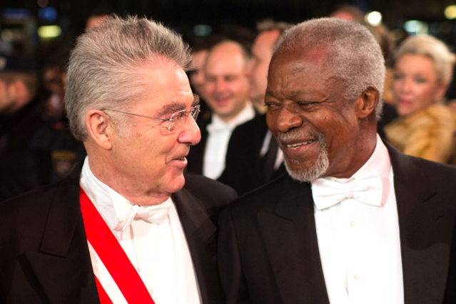 © ORF.at/Roland Winkler Bundespräsident Heinz Fischer und der Ex-UNO-Generalsekretär Kofi Annan