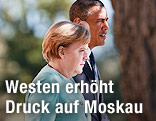 Deutsche Kanzlerin Angela Merkel und der US-Pr&auml;sident Barack Obama