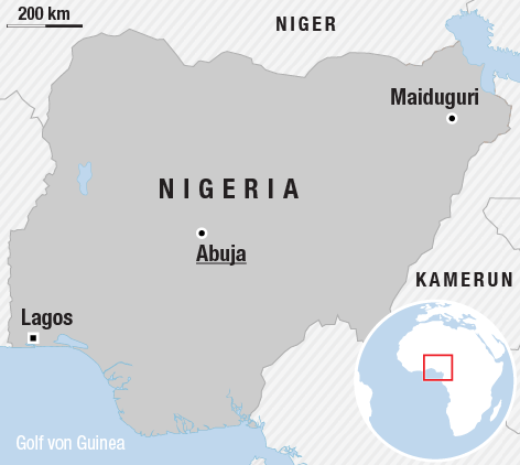 Karte zeigt Nigeria