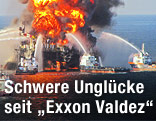 Brennende Bohrinsel Deepwater Horizon