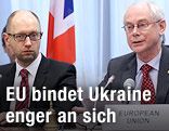 Arseniy Yatsenyuk und Herman Van Rompuy