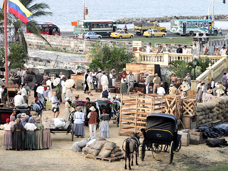 Set der Verfilmung von "Die Liebe in den Zeiten der Cholera"