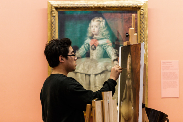 © ORF.at/Dominique Hammer Chinesischer Künstler malt im Kunsthistorischen Museum