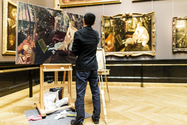 © ORF.at/Dominique Hammer Chinesischer Künstler malt im Kunsthistorischen Museum