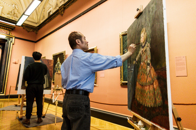 © ORF.at/Dominique Hammer Chinesischer Künstler malt im Kunsthistorischen Museum