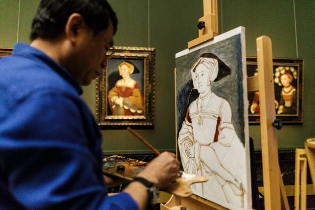 © ORF.at/Dominique Hammer Chinesischer Künstler malt im Kunsthistorischen Museum