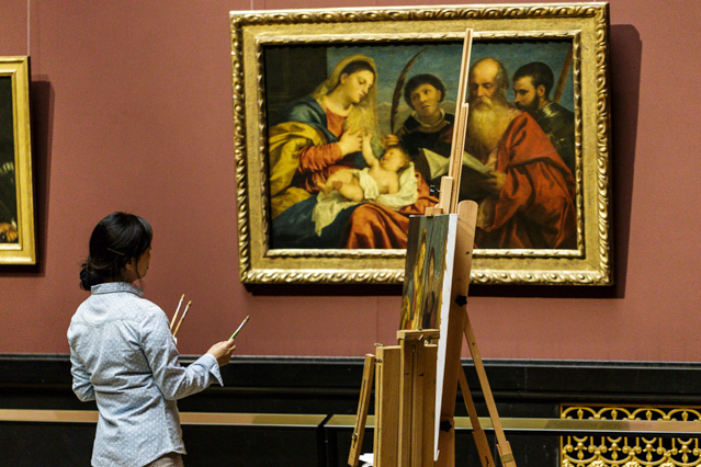 © ORF.at/Dominique Hammer Chinesischer Künstler malt im Kunsthistorischen Museum