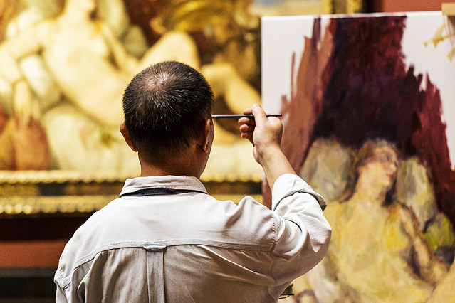 © ORF.at/Dominique Hammer Chinesischer Künstler malt im Kunsthistorischen Museum