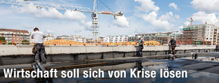 Arbeiter auf einer Baustelle