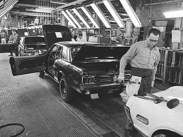 © AP/Preston Stroup Ford Fabriksarbeiter in Dearborn in Detroit 1967