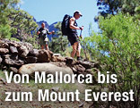 Wanderer auf Trekking-Tour auf der kanarischen Insel La Palma