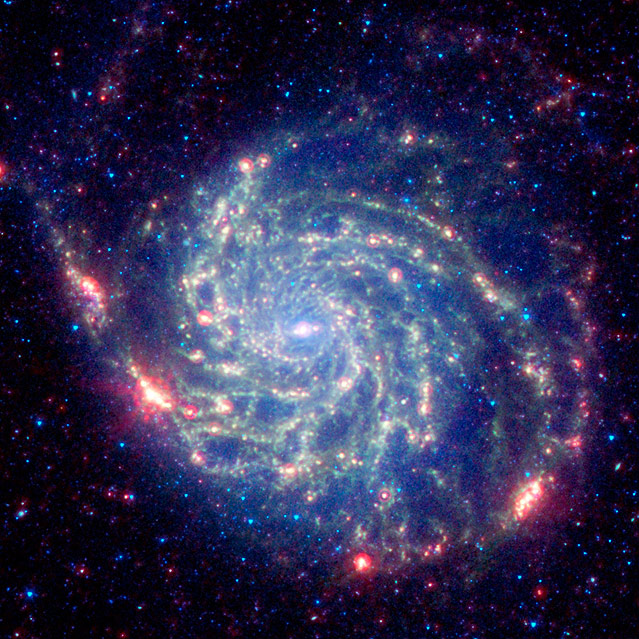 © NASA/JPL-Caltech/K. Gordon Galaxie Messier 101, Spitzer Weltraumteleskop, 2009