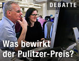 Die Journalisten Ewan MacAskill und Laura Poitras