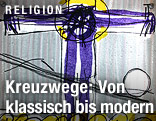 Modernes Gemälde eines Kreuzwegs