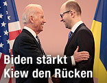 US-Vizepräsident Joe Biden und der ukrainische Regierungschef Arseni Jazenjuk