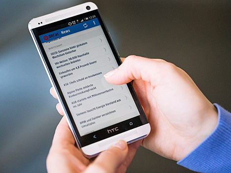 Handy mit der ORF-App