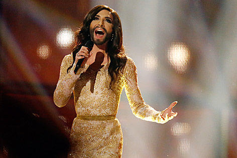 © AP/Frank Augstein Conchita Wurst singt beim Song Contest