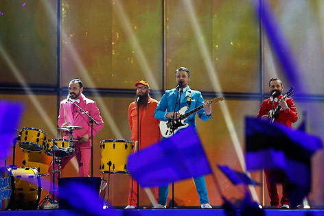 © APA/AP/Frank Augstein Die isländische Gruppe Pollapoenk während ihrer Performance